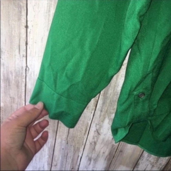 Calvin Klein Green Slight Button Down Blouse - Picture 3 of 4